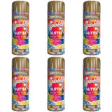 6X Paint Factory Gold Glitter Spray Paint 200ml Spray Paint