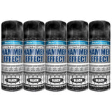 Five cans of Paint Factory Hammered Black Spray Paint 400ml with hammer effect finish