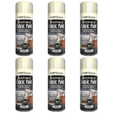 6X Ivory Flexible Fabric & Vinyl Spray Paint 200ml Spray Paint