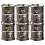 6X Paint Factory Jet Black Gloss Tin Paint 300ml Tin Paint