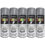 Paint Factory light grey gloss spray paint cans in a row for quick drying and all-purpose use