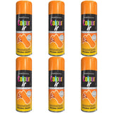 Paint Factory orange gloss spray paint cans with quick drying and glossy finish six pack
