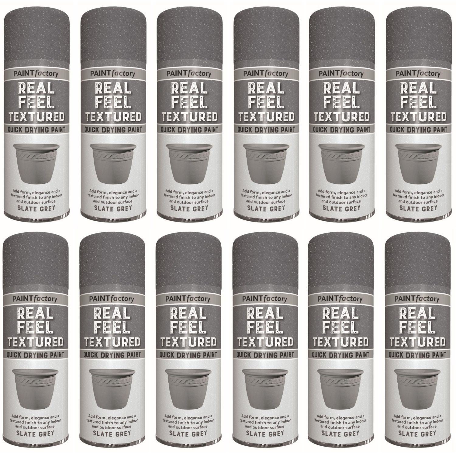 Paint Factory Real Feel Textured Spray Paint in Slate Grey, ideal for use with a paint with spray gun
