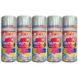 Paint Factory silver glitter spray paint cans with sparkling glitter finish for craft and hobby projects