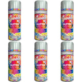 6X Paint Factory Silver Glitter Spray Paint 200ml Spray Paint
