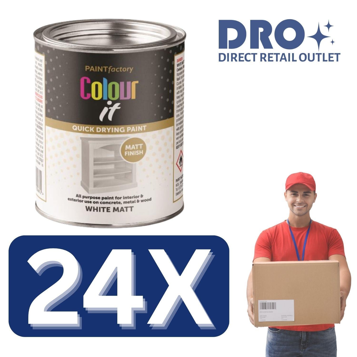 300ml tin of white matt tin paint by Paint Factory for quick drying and easy application