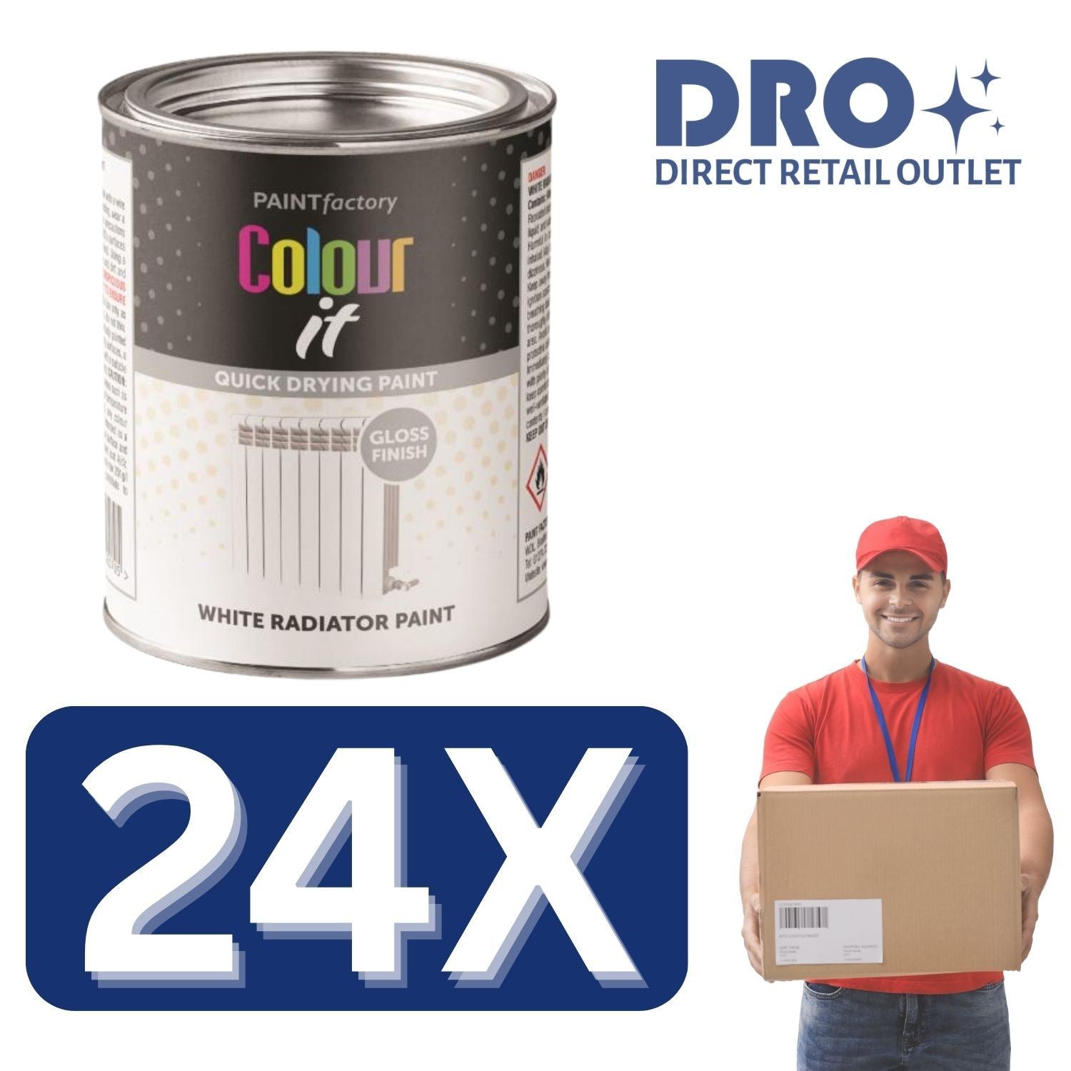 300ml tin of white radiator gloss paint from Paint Factory for quick drying and glossy finish