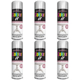 6X Paint Factory White Satin Spray Paint 250ml Spray Paint