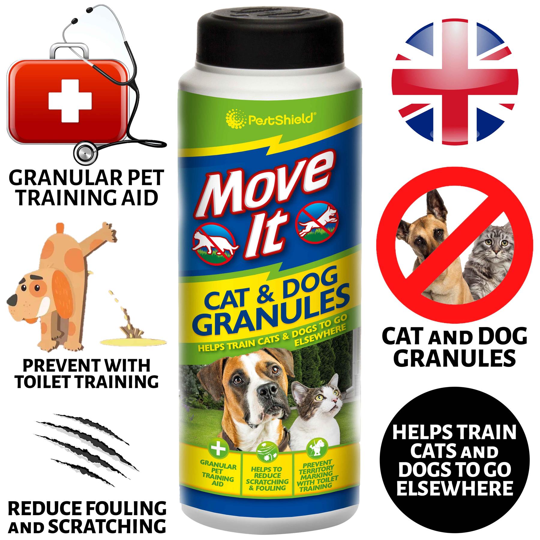 PestShield Move It Cat and Dog Repellent Powder in a Granular Training Aid for Preventing Foul Behaviour