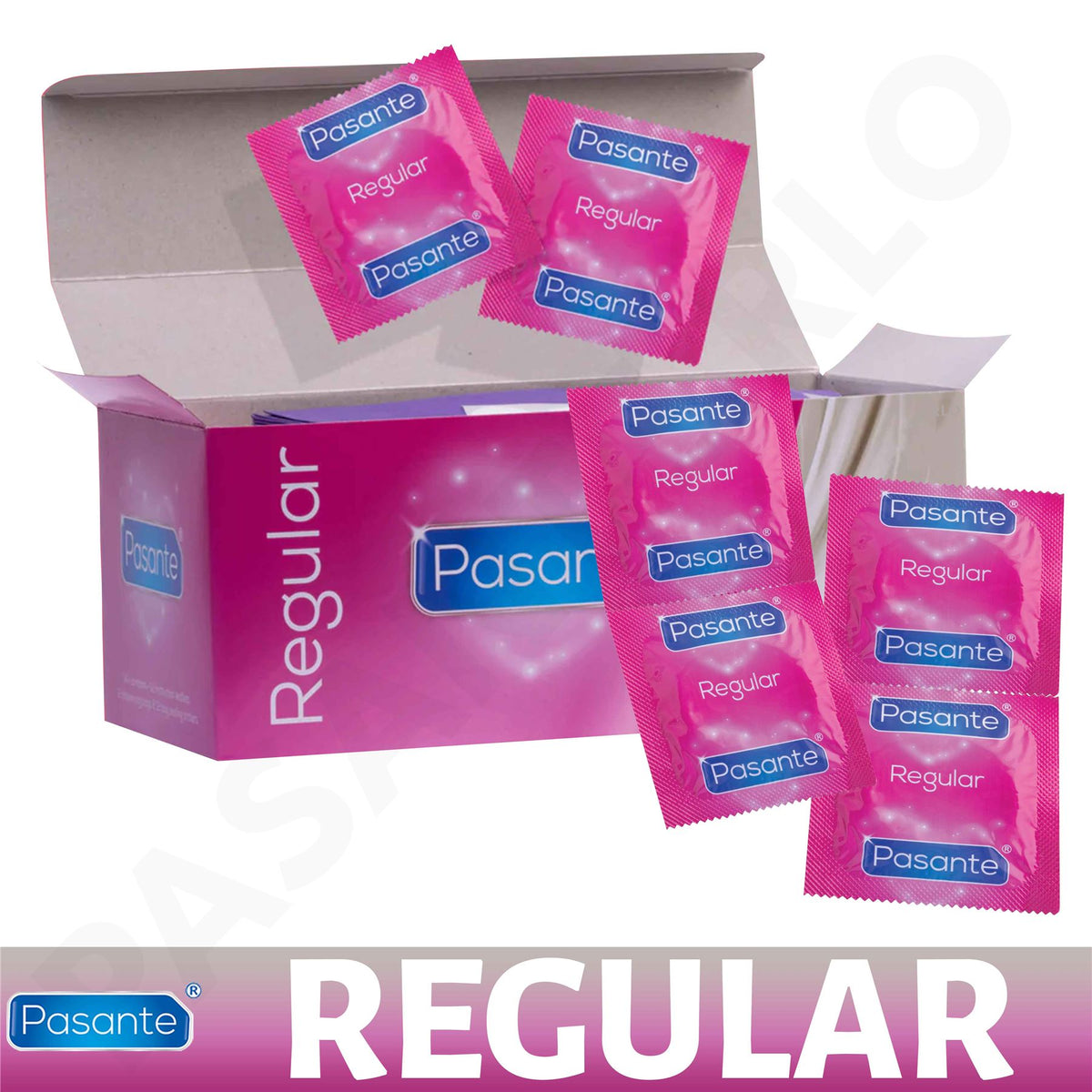 144X Pasante Condoms Regular Classic Natural Comfort Non-Spermicidally Male Condom