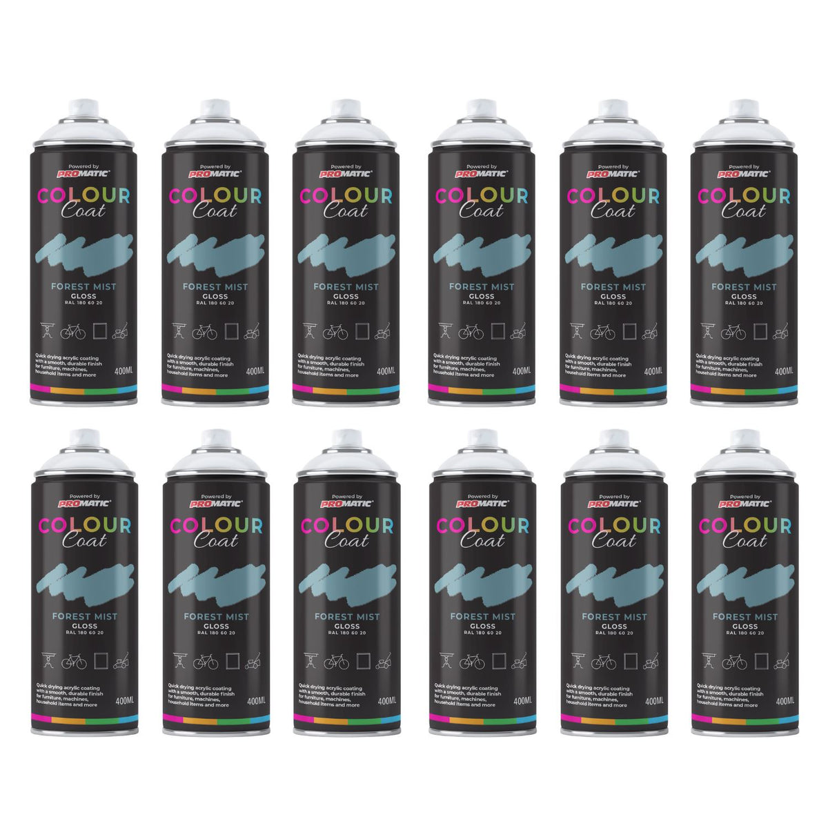 Colour Coat Forest Mist Spray Paint Cans for use with paint with spray gun