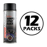 Promatic black bumper spray paint can with black cap and speedometer design available in 12 packs