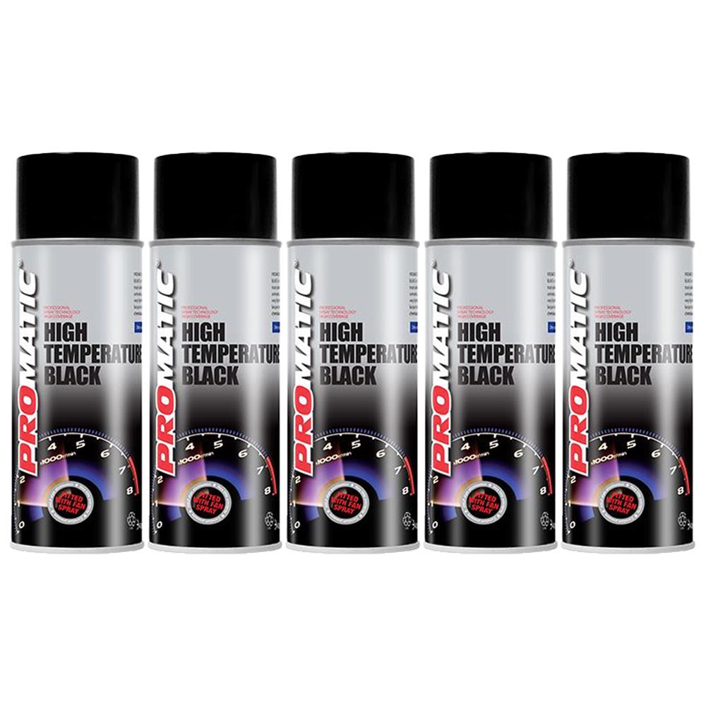 5X Promatic Black High Temperature Spray Paint 400ml Spray Paint