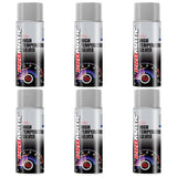 Promatic high temperature spray paint silver cans arranged in two rows of three