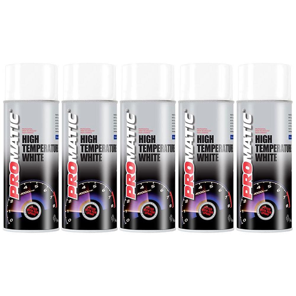 Promatic high temperature spray paint cans in white color for heat-resistant coating
