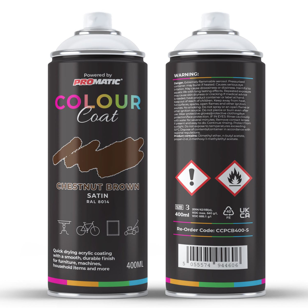 Colour Coat Chestnut Brown Satin Spray Paint 400ml for achieving a smooth finish with paint with spray gun