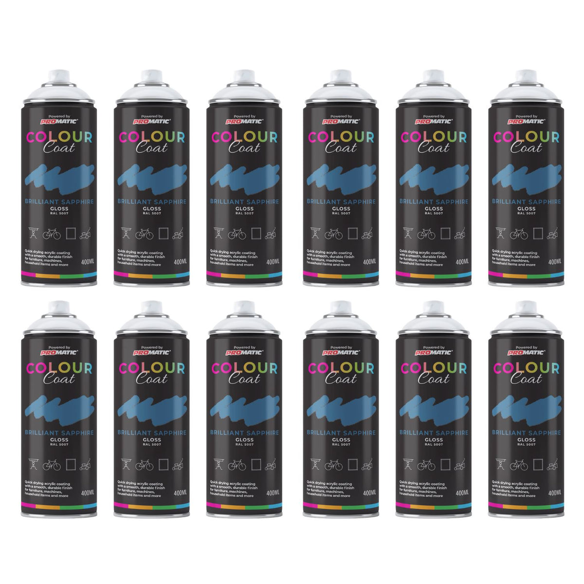 Colour Coat Spray Paint Cans in Various Colours for Paint with Spray Gun Applications