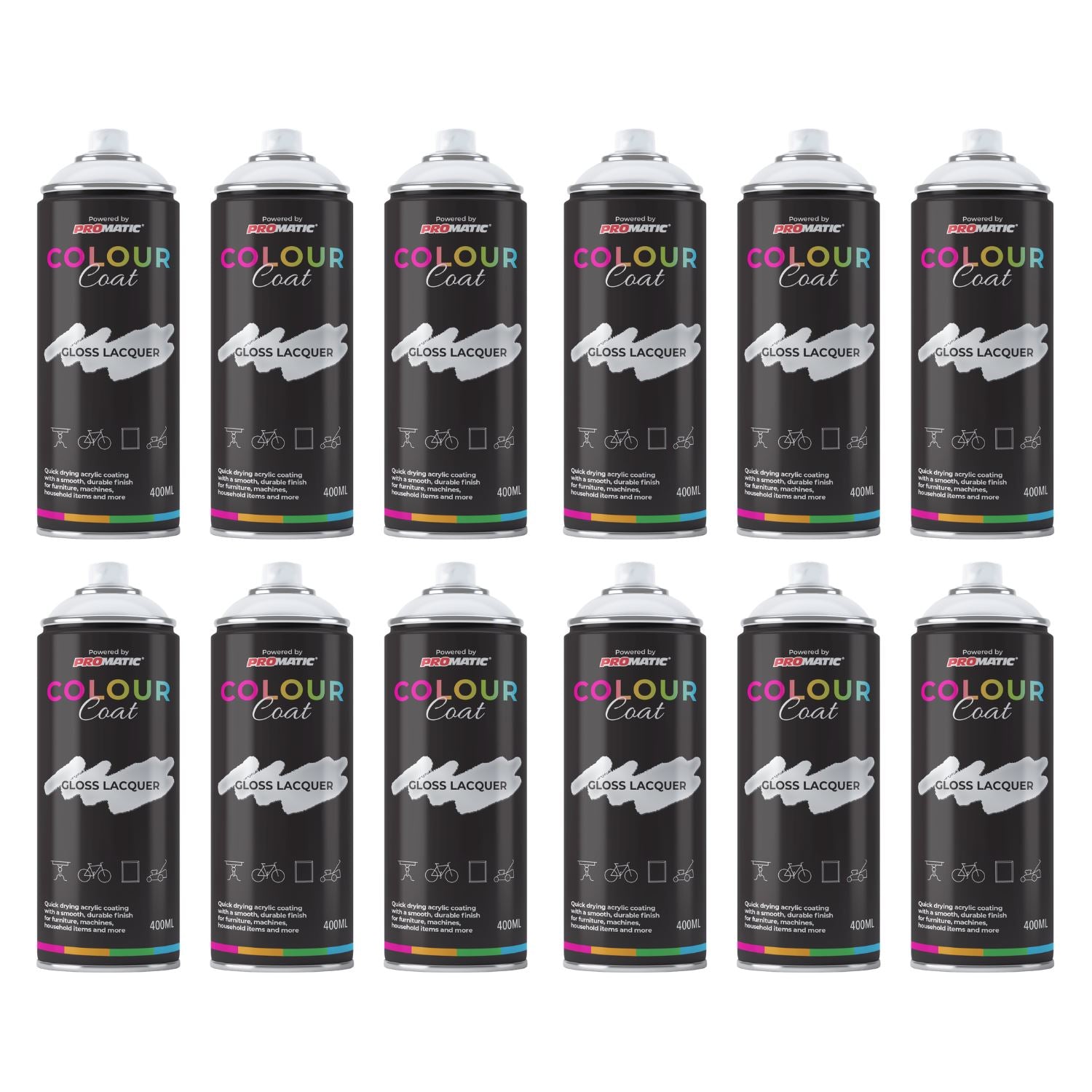 Colour Coat Spray Paint Cans for DIY Projects, Ideal for paint with spray gun use
