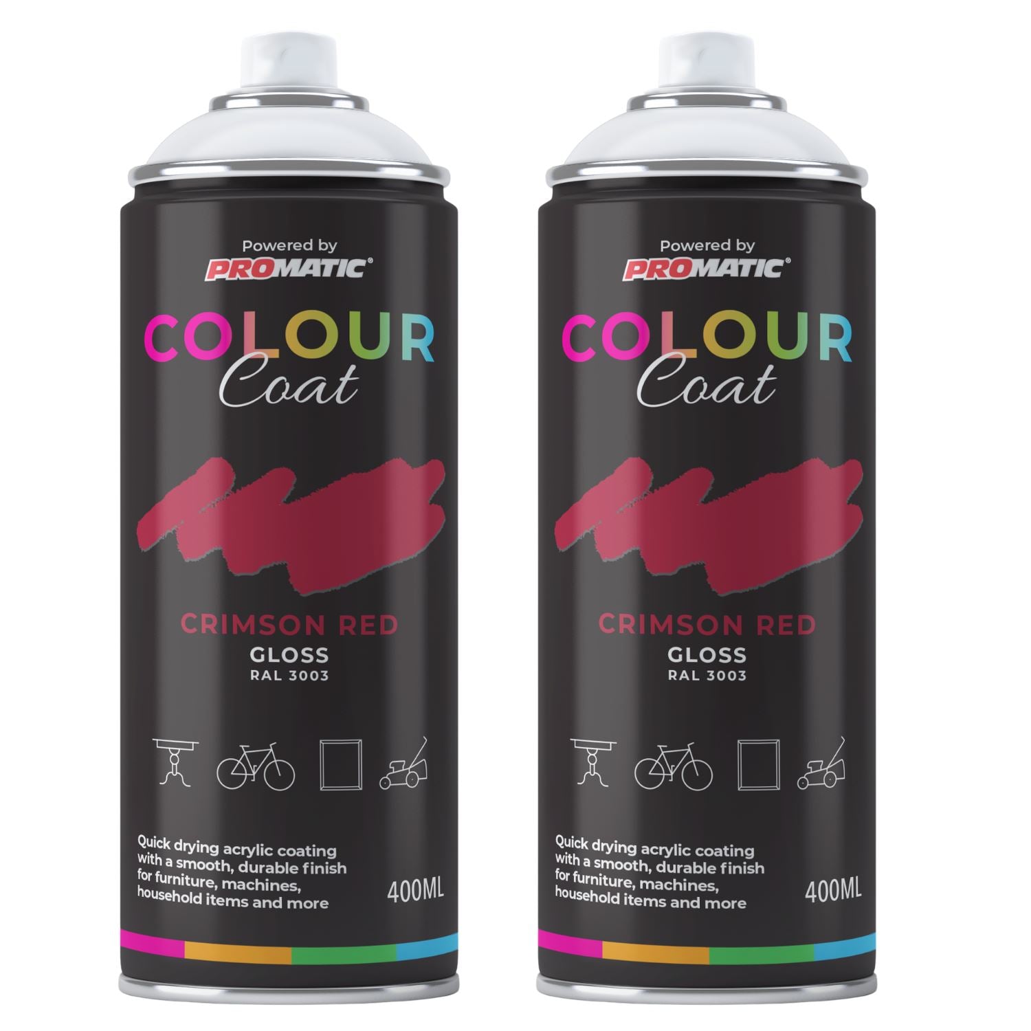 Colour Coat Crimson Red Gloss Spray Paint 400ML for perfect application with a paint with spray gun