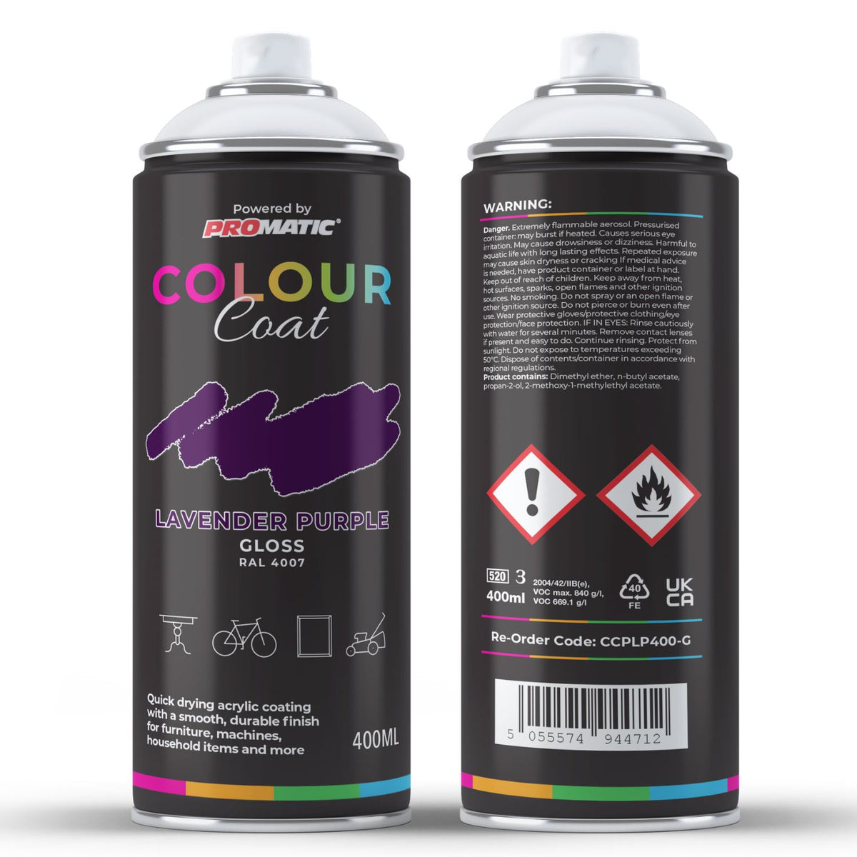Colour Coat Lavender Purple Gloss Spray Paint for Perfect Finish with Paint with Spray Gun