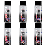 Six cans of Promatic spray putty paint technical spray with black caps and speedometer design