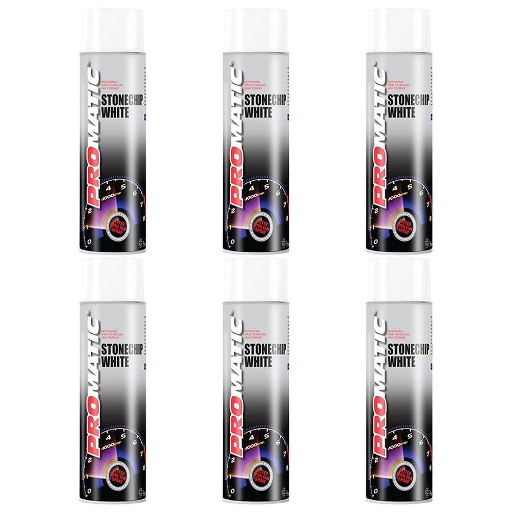 6X Promatic Stonechip White Spray Paint 500ml Spray Paint