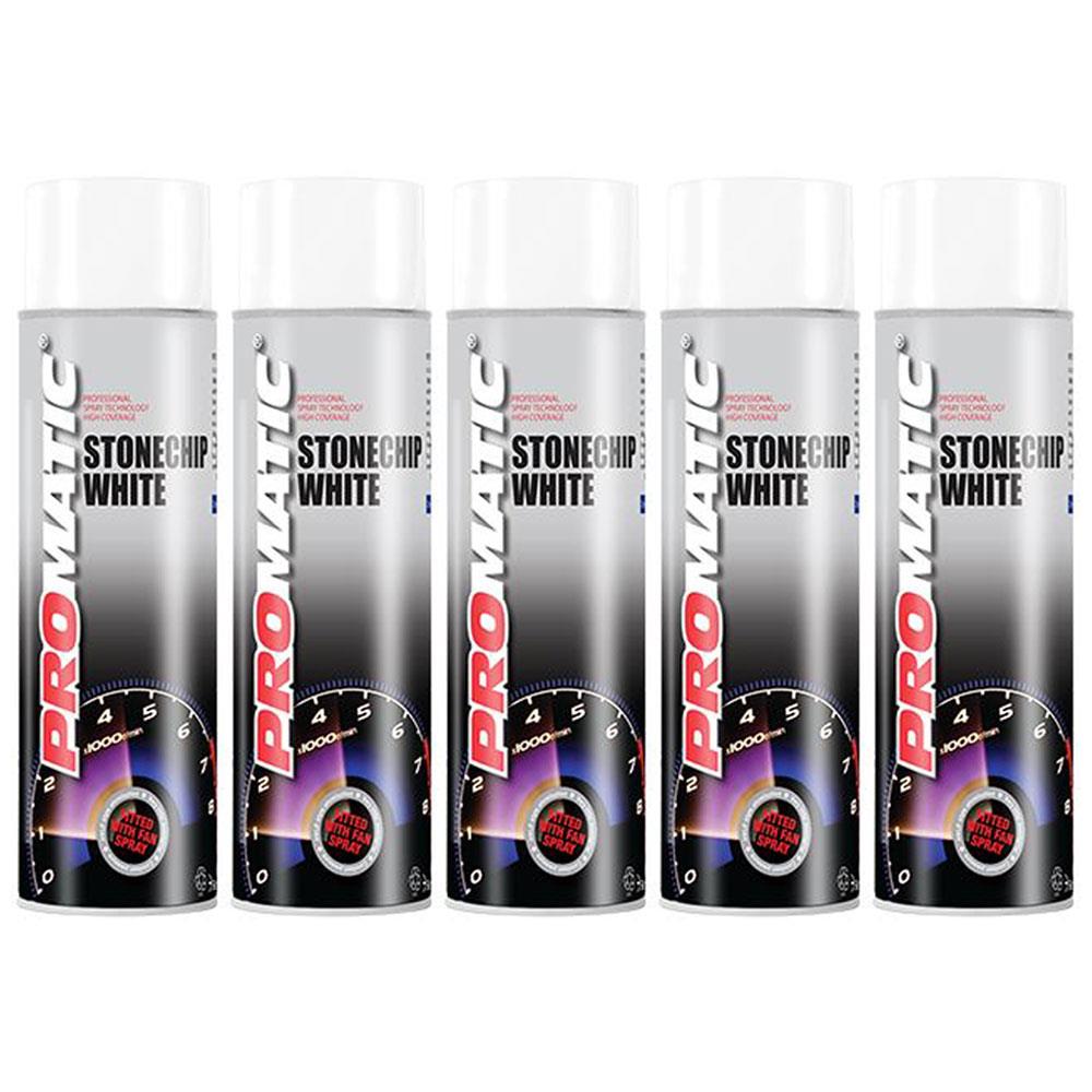 5X Promatic Stonechip White Spray Paint 500ml Spray Paint