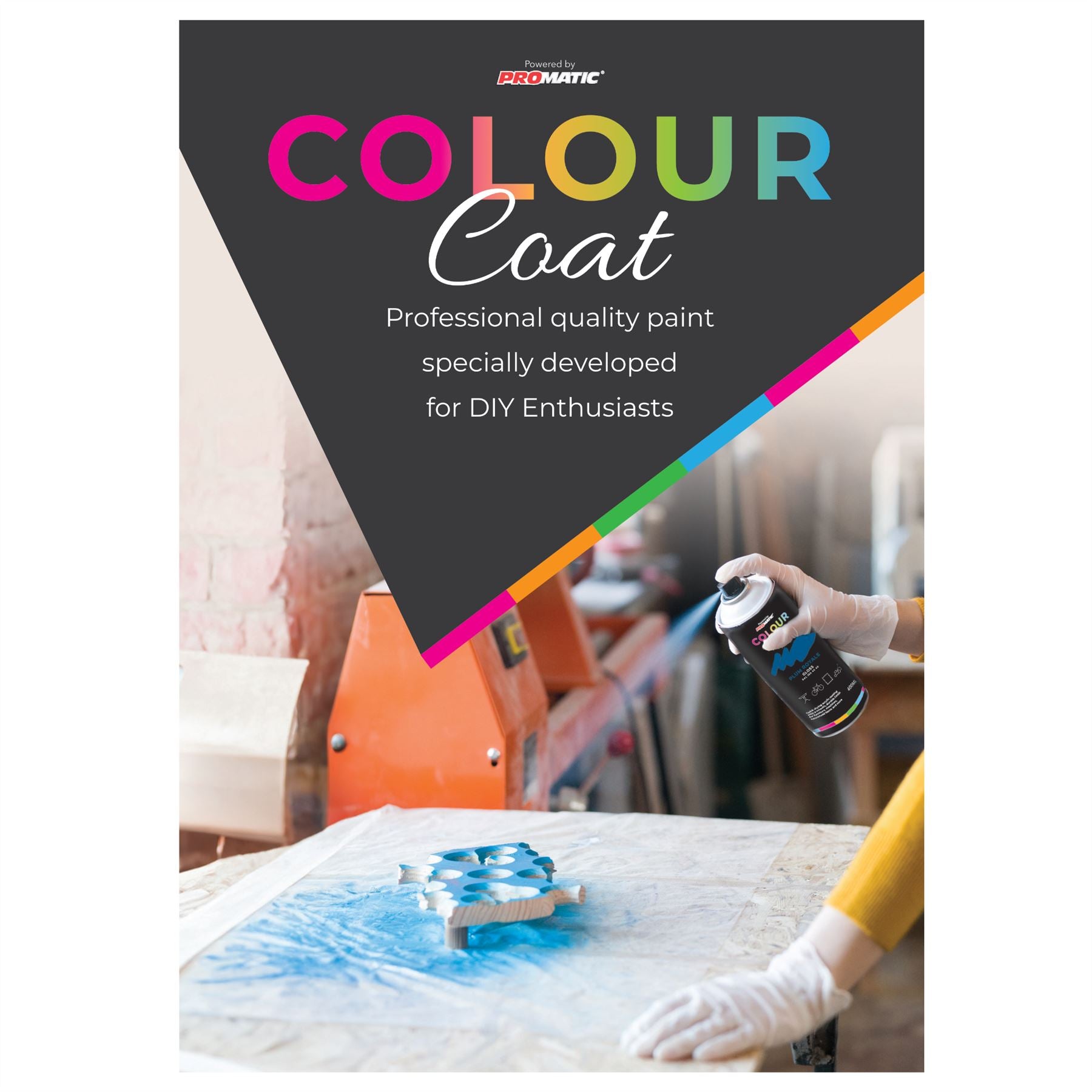 Colour Coat professional spray paint for DIY enthusiasts in unique colours for creative projects
