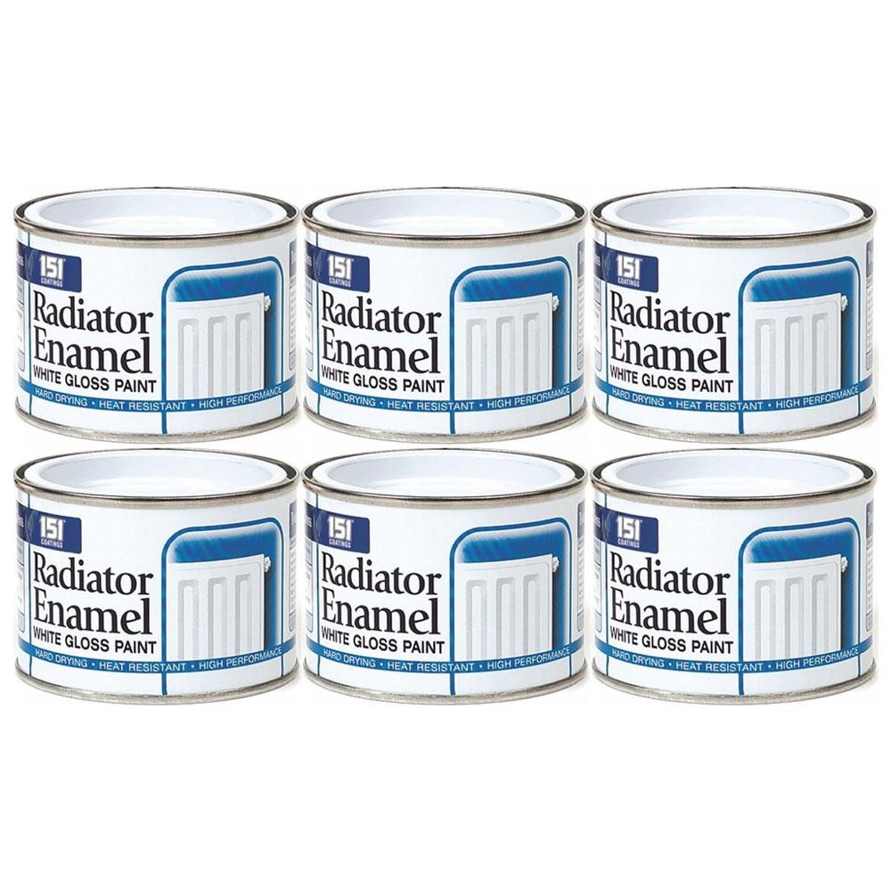 6X Radiator Enamel White Paint Tin 180ml Tin Paint