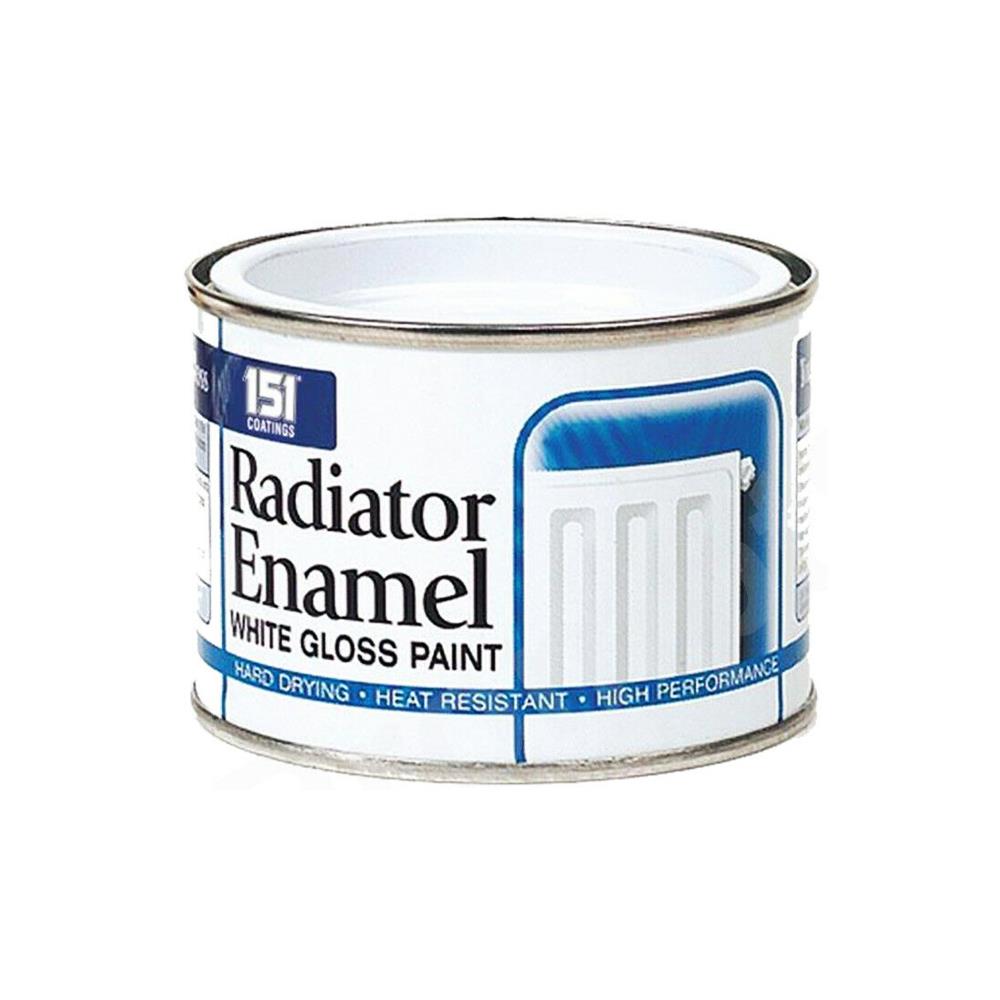 151 Radiator Enamel Paint White Gloss in a tin for hard drying and high performance