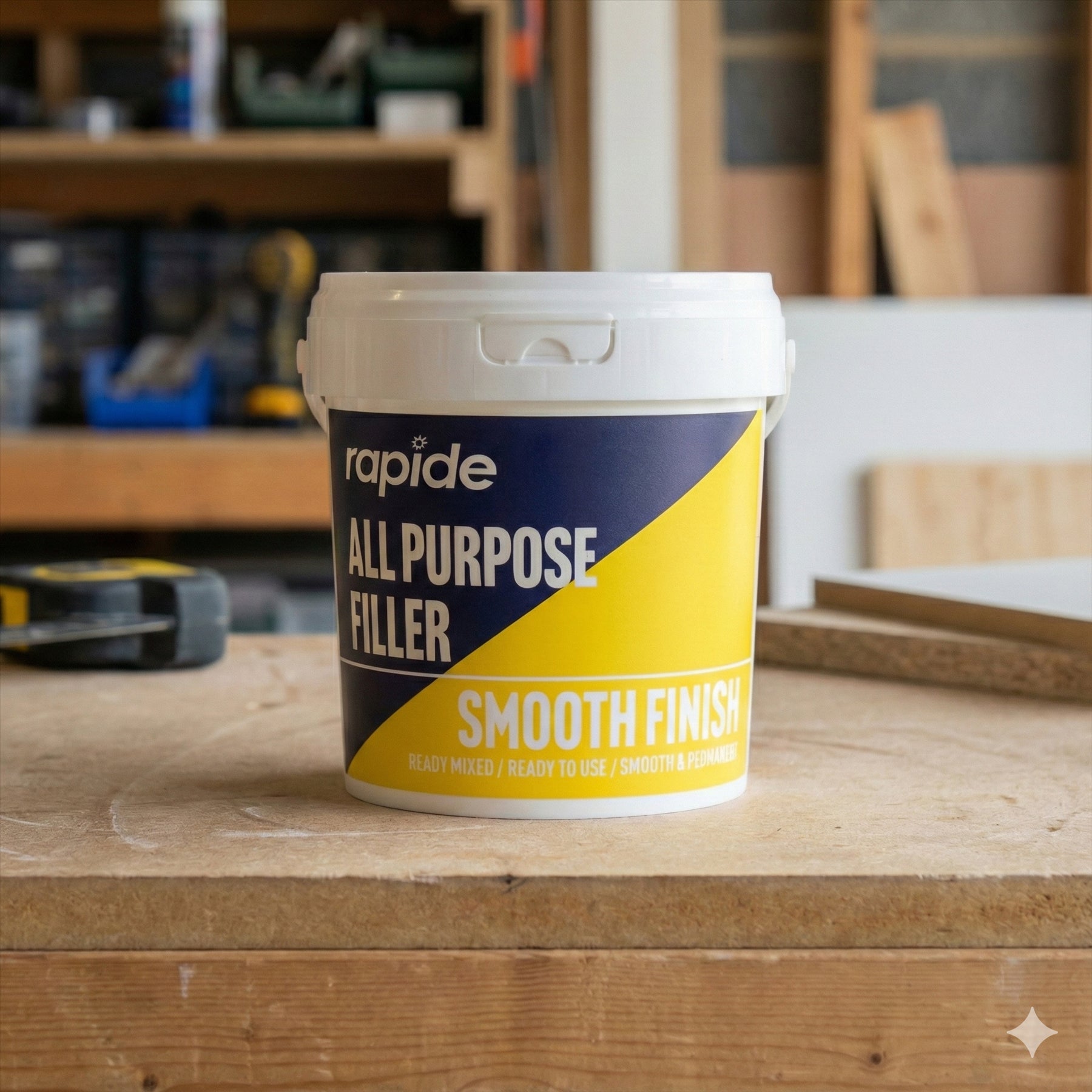 Rapide all purpose wall filler pack with smooth finish in a tub for versatile home repairs