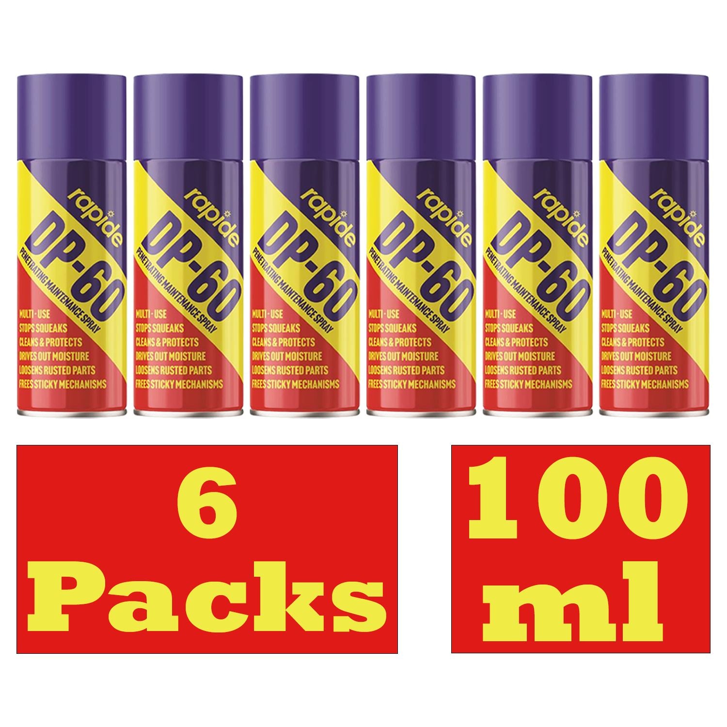 Rapide DP-60 maintenance spray 100ml in a pack of 6 for protecting and maintaining machinery