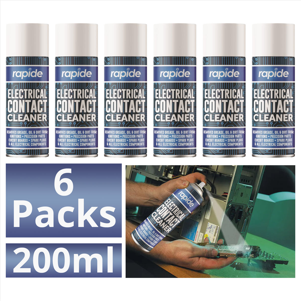 6X Electrical Contact Cleaner 200ml Technical Spray