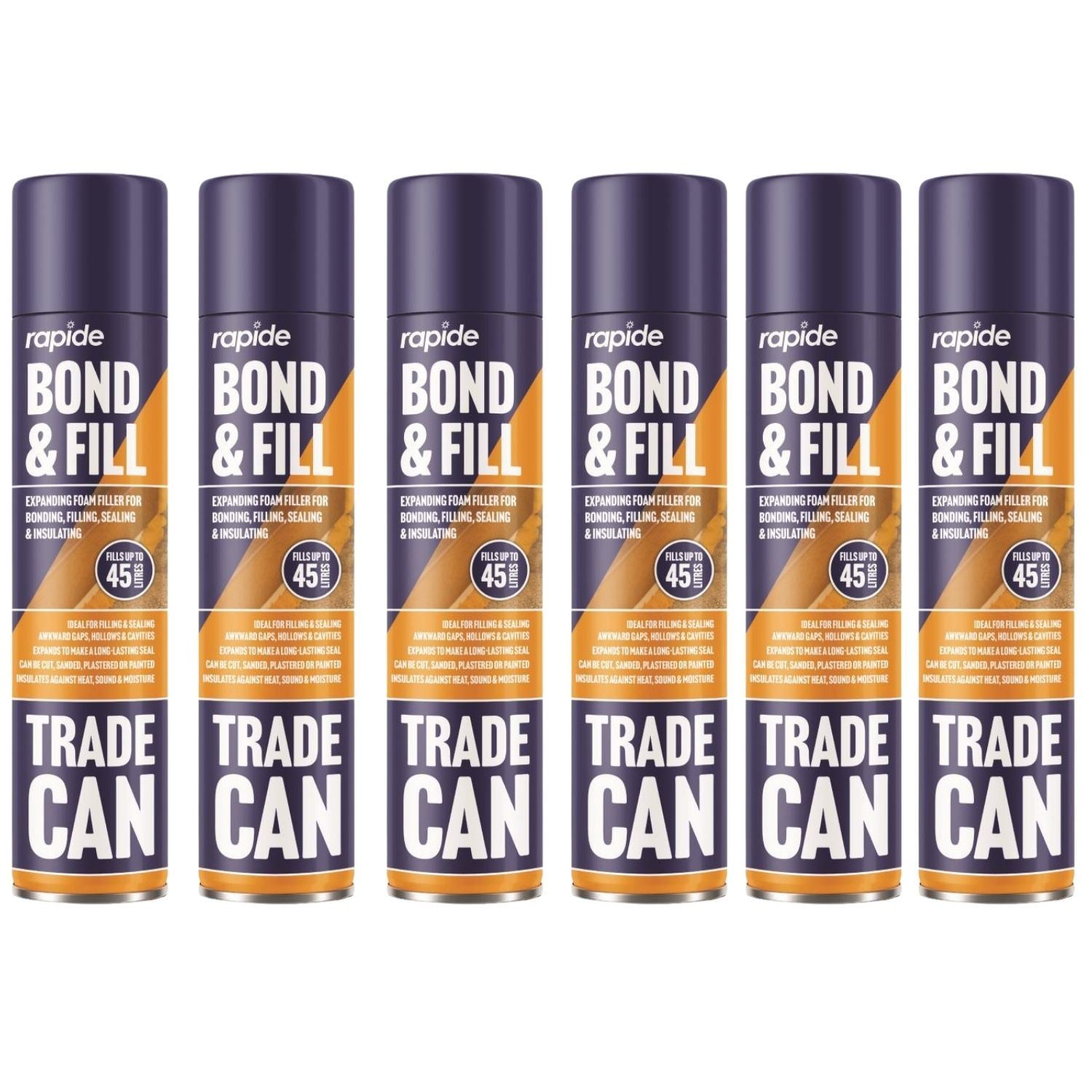 Rapide Bond and Fill expanding foam for insulation and sealing in a convenient trade can
