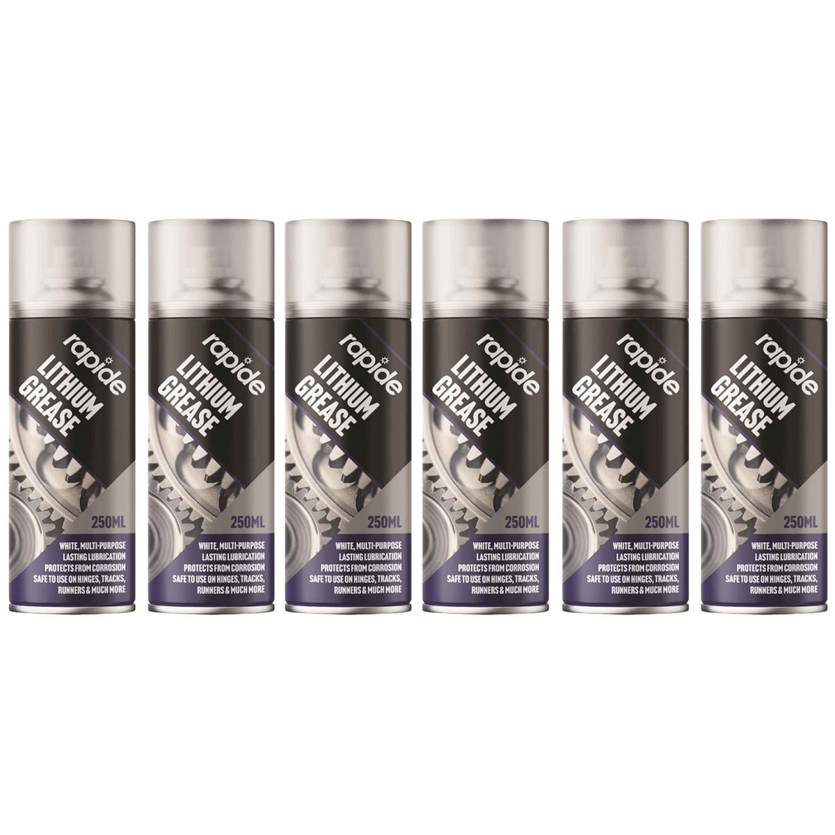 6X Rapide Lithium Grease 250ml Spray Paint