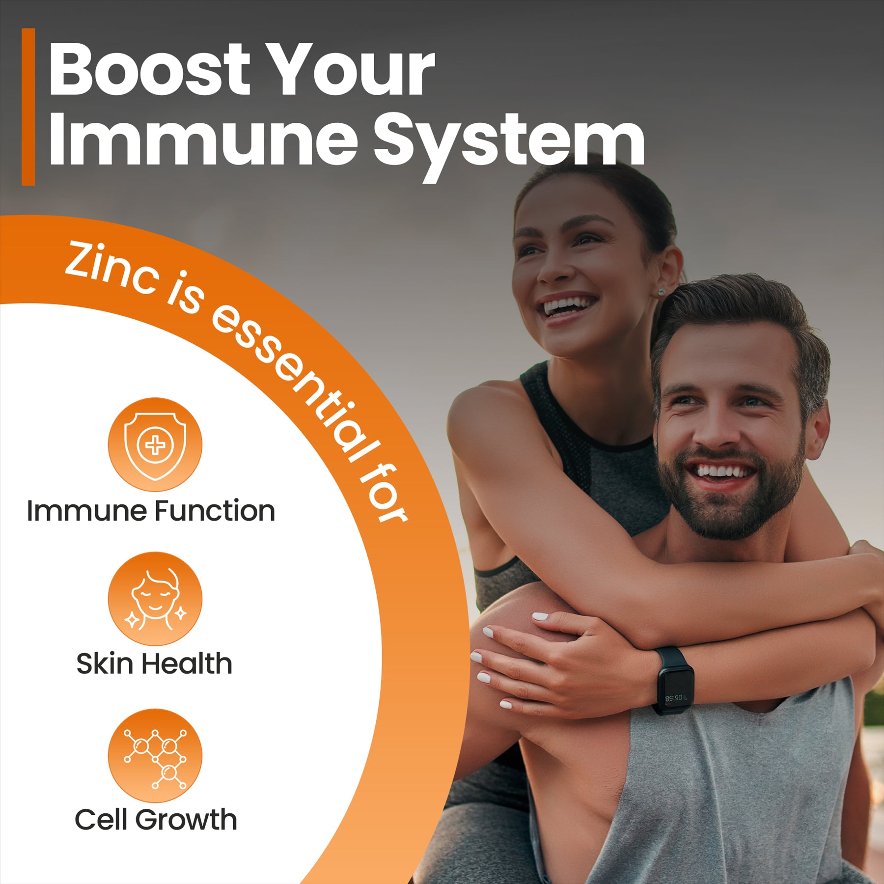 Red Label Health Zinc Citrate 50mg Tablets for Immune Function and Skin Health