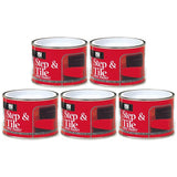 Five cans of 151 red step and tile paint 180ml with brush image on label for durable coating