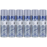 Six cans of U-POL silver wheel spray paint for professional automotive detailing