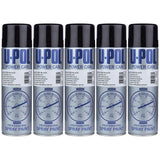 Set of six U-POL gloss black spray paint cans professional power can for smooth finish