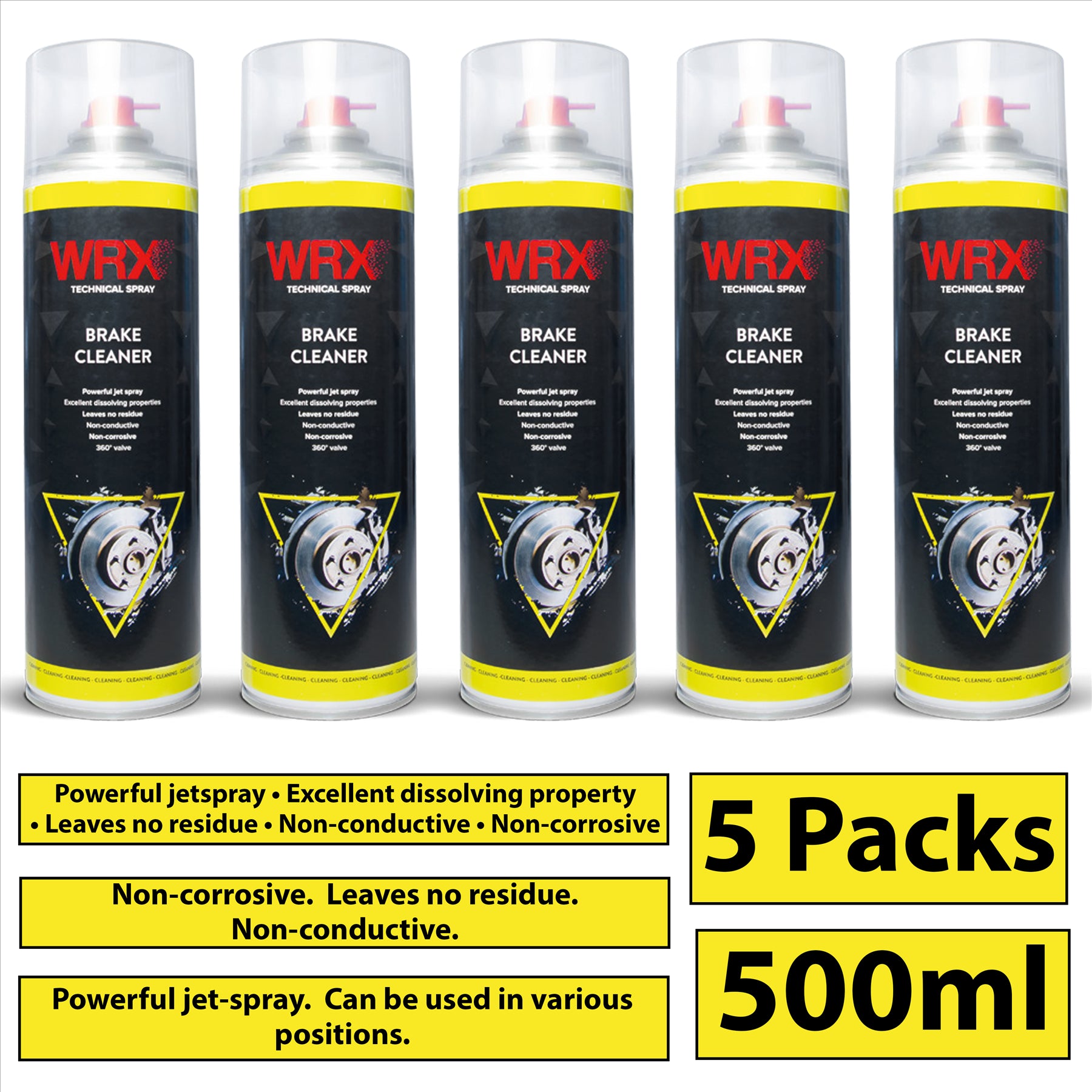 5X WRX Brake Cleaner Spray 500ml Technical Spray