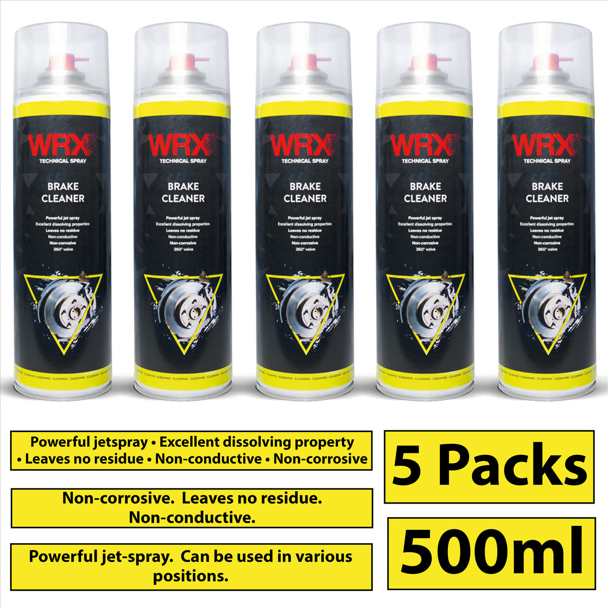5X WRX Brake Cleaner Spray 500ml Technical Spray
