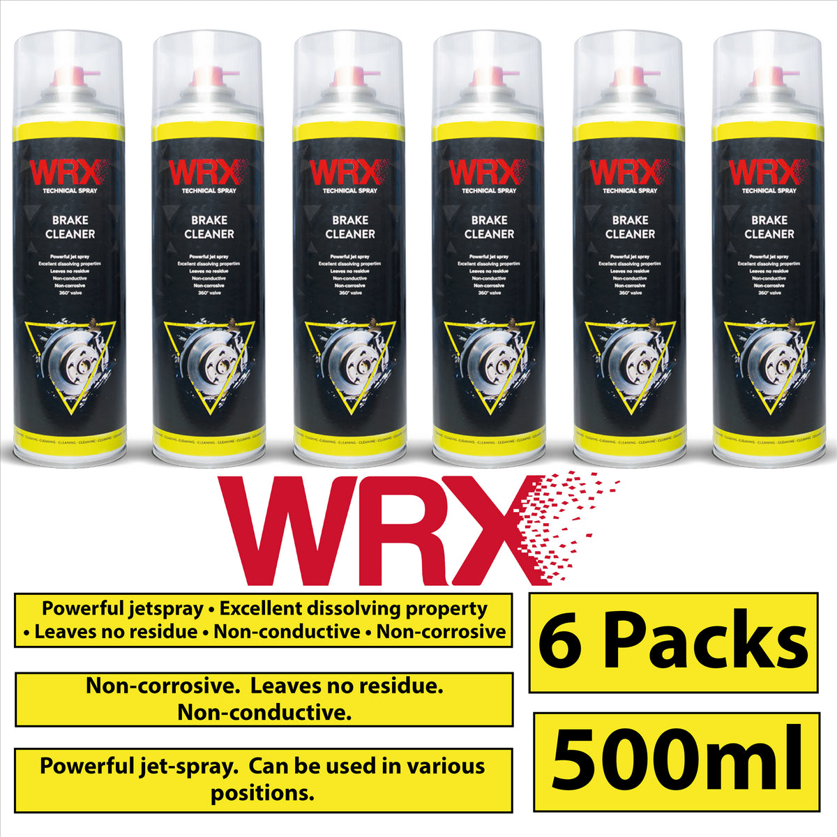 6X WRX Brake Cleaner Spray 500ml Technical Spray