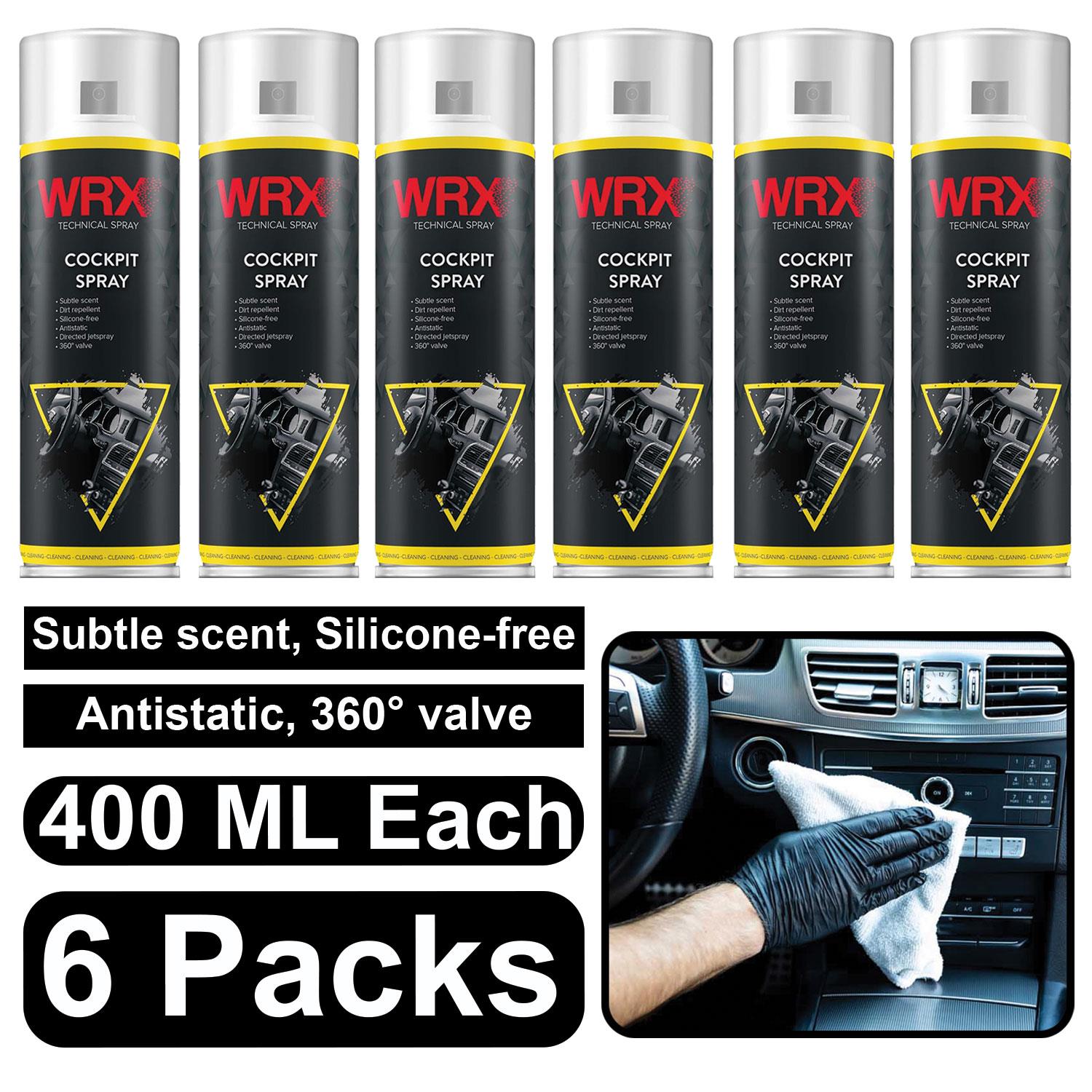 WRX Technical Spray Pack of 6, 400 ML each, Antistatic cleaner for car interior with subtle scent