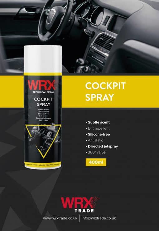 WRX Cockpit Spray 400ml, cleaner for car interior, dirt repellent and silicone-free with subtle scent