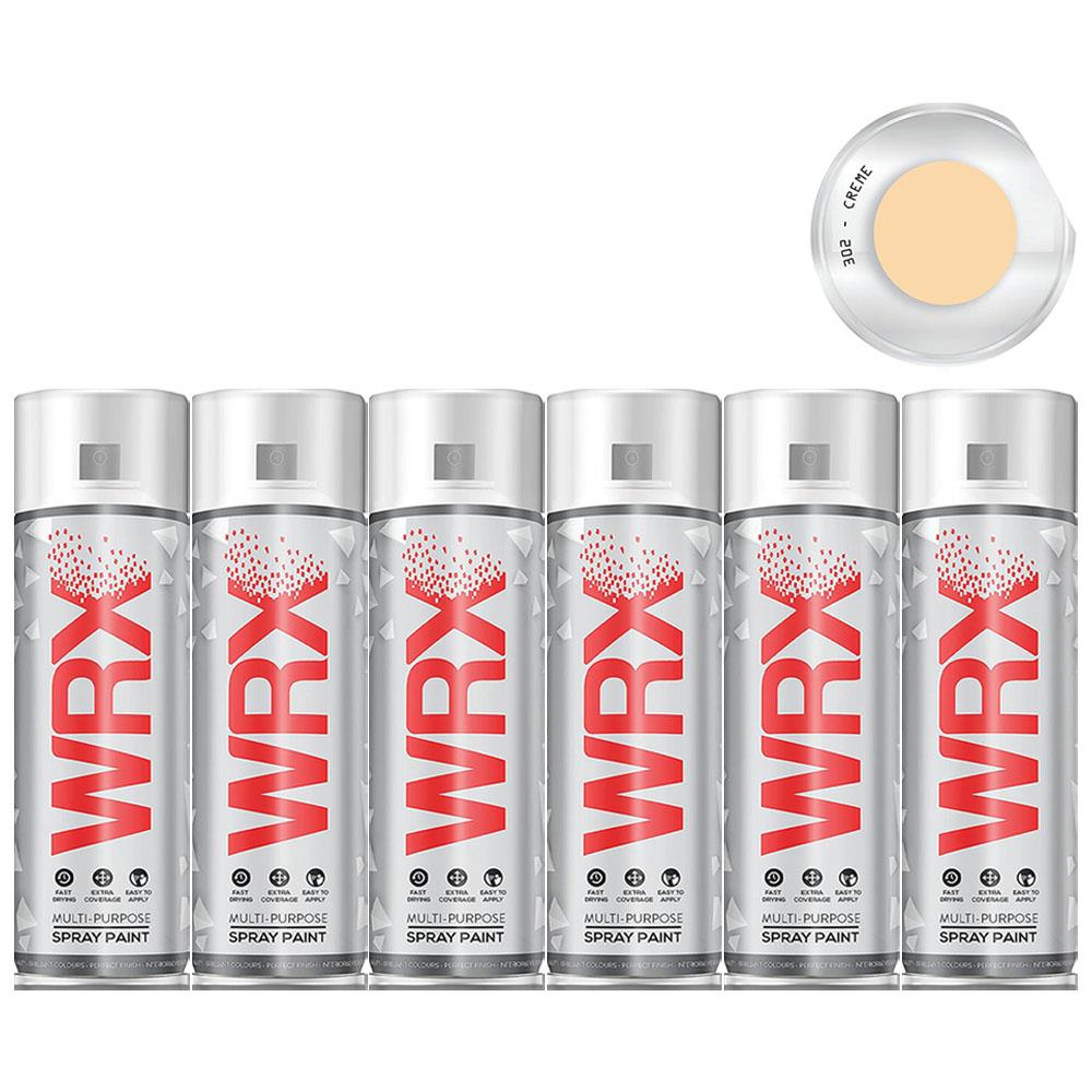 6X WRX Flat Creme Acrylic Spray Paint 400ml Spray Paint