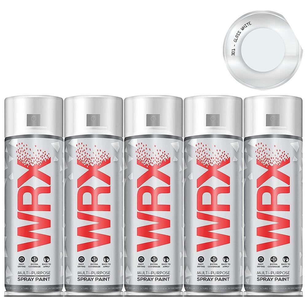 5X WRX Gloss White Spray Paint 400ml Spray Paint