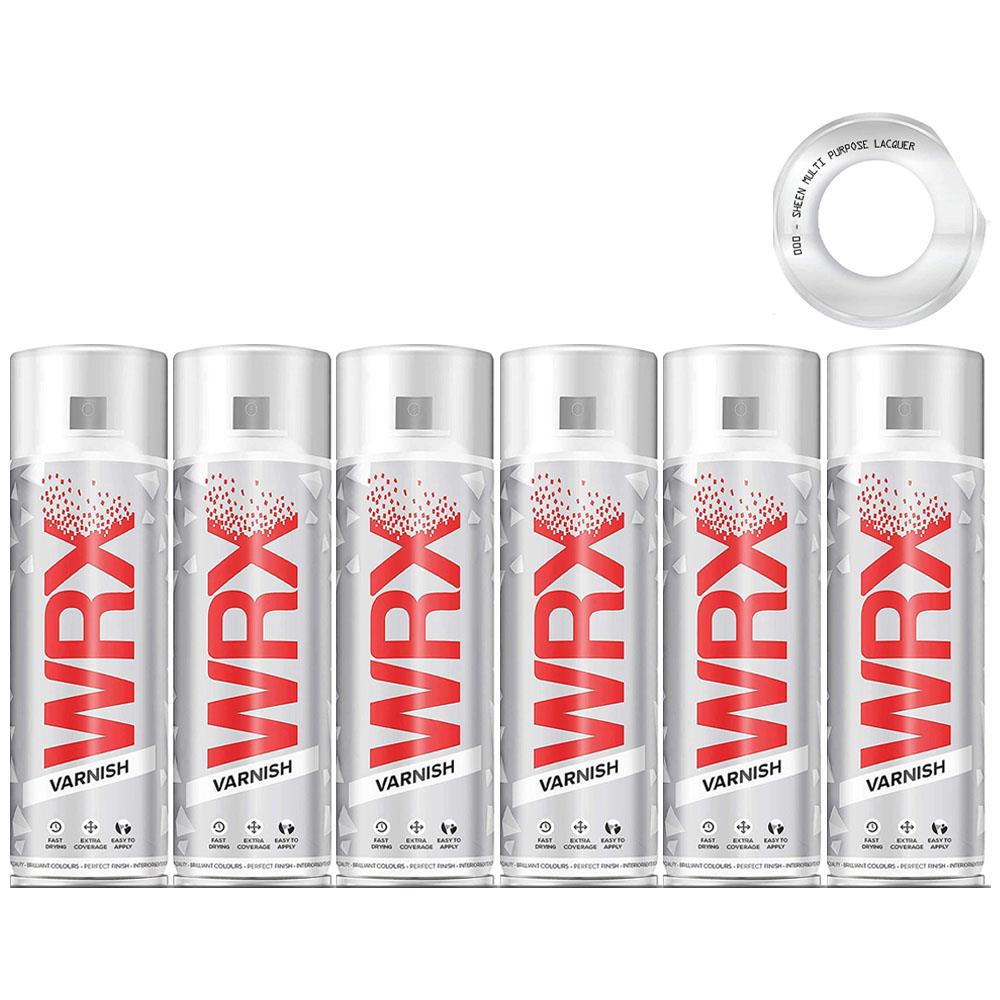 6X WRX Sheen Varnish Spray Paint 400ml Spray Paint